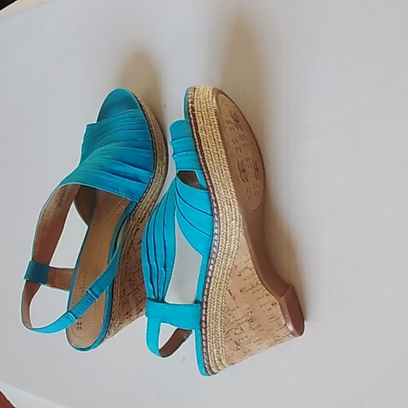 NATURALIZER FABRIC CORK WEDGE HEEL  SANDAL 9 1/2 MED NWOT) - Picture 3 of 6